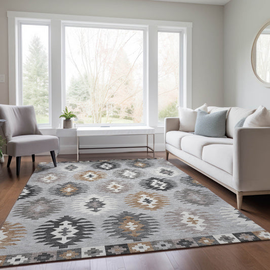Addison Rugs Chantille ACN983SV 9 x 12 (ft) Loomed Silver Rectangular Indoor/Outdoor Machine washable Pet Friendly Area rug