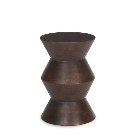 Mercana 12-in W x 17.5-in H Brown Wood Round Farmhouse End Table