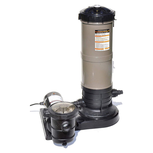 Swimline Extra-Flo Cartridge Pool Filter Complete System For Above Ground Pools Quad Element Design  40 SQ FT  0.9 THP DOE Compliant Pump 4500 GPH  For Pools Up To 19000 Gallons