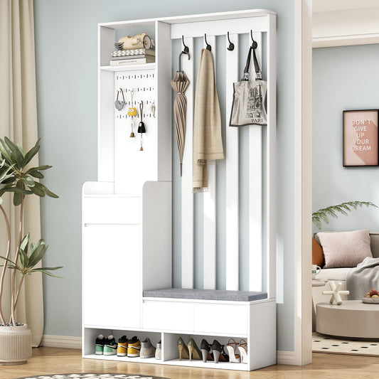 Lycvki 70.8-in H 2 Tier 6 pair White MDF Shoe cabinet