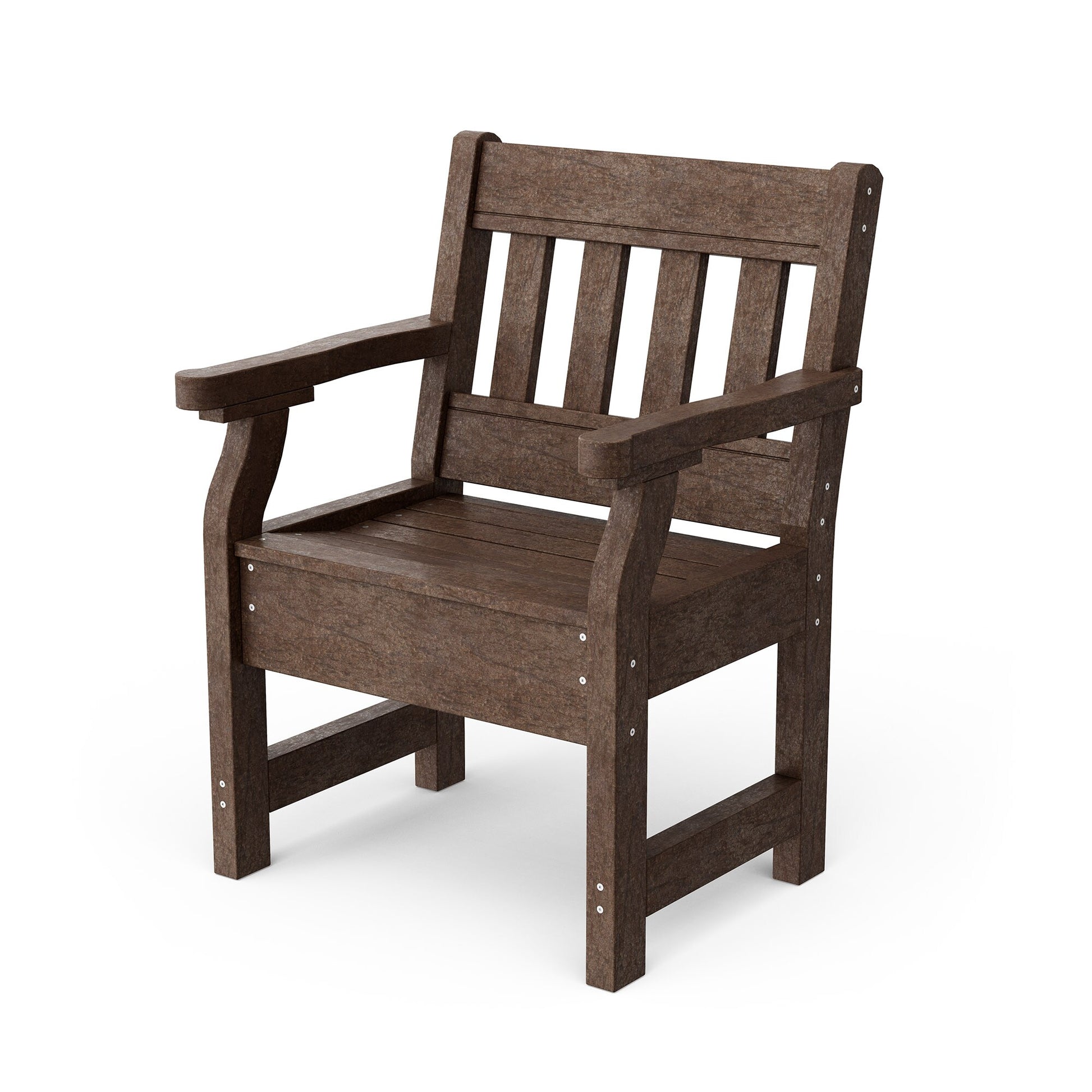 Wildridge Heritage Garden Tudor Brown HDPE Frame Stationary Conversation Chair with Slat Seat
