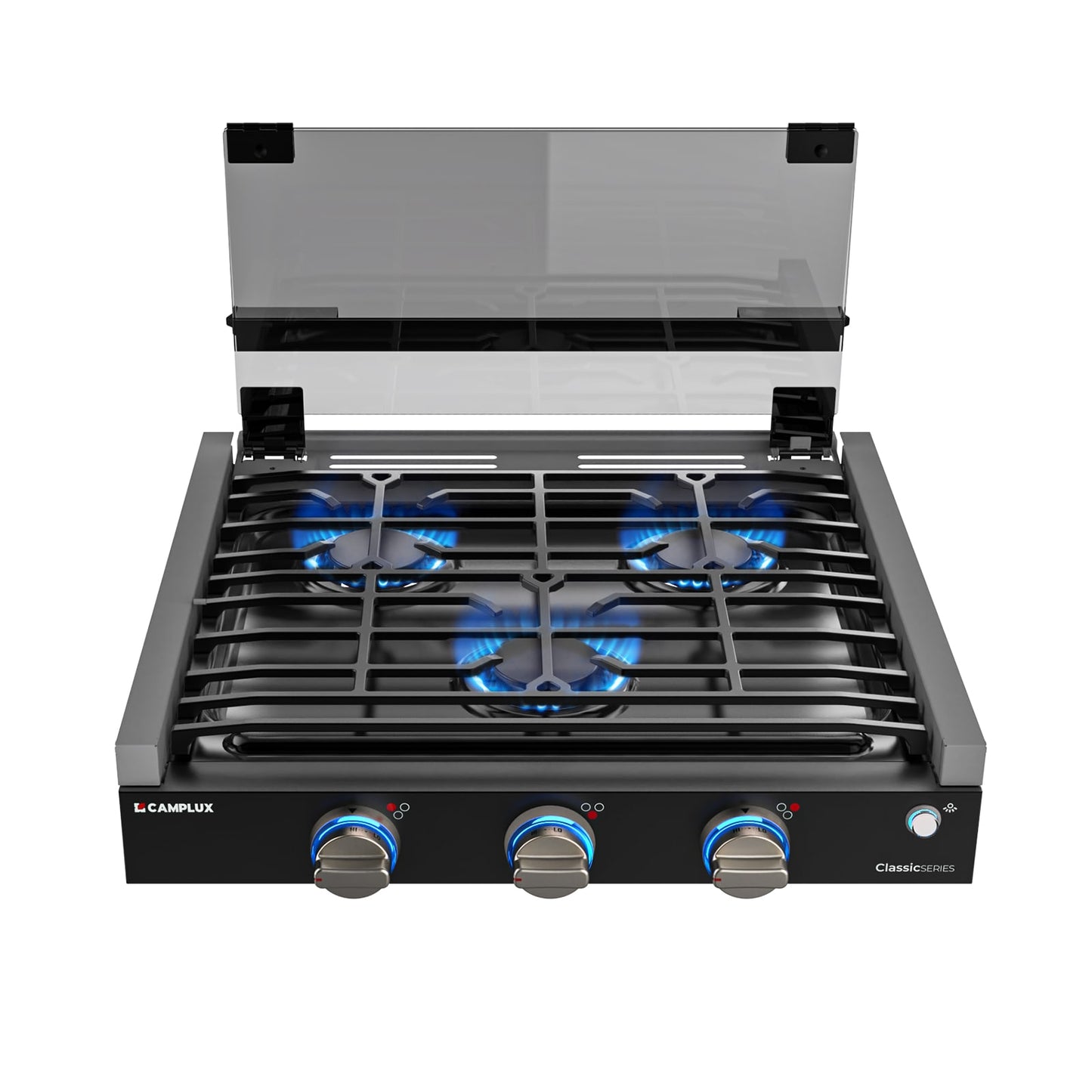 Camplux 21-in 3 burners Black Gas Cooktop