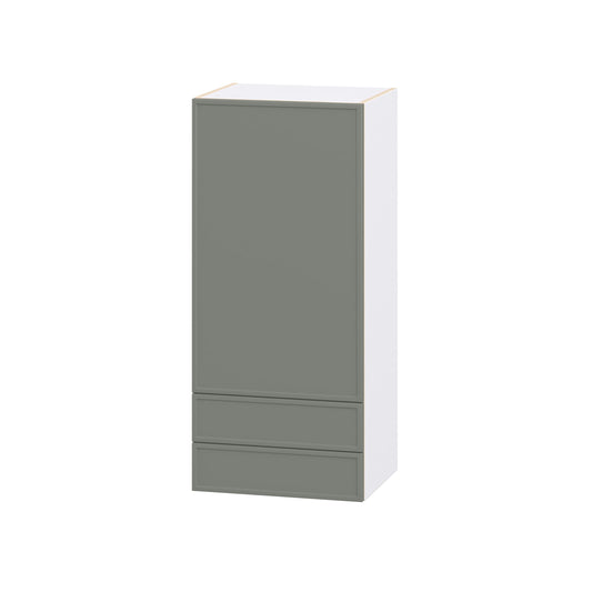 Hugo&Borg Concord 18-in W x 40-in H x 14.91-in D Moss Green 2 -Drawers Wall Fully assembled Cabinet Flat Panel