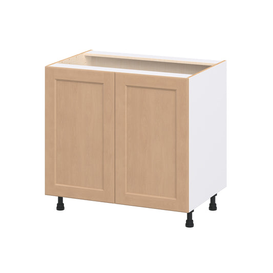 Hugo&Borg Raleigh 36-in W x 34.5-in H x 24.5-in D Sugar Cookie Sink Base Fully assembled Cabinet (Flat Panel Shaker)