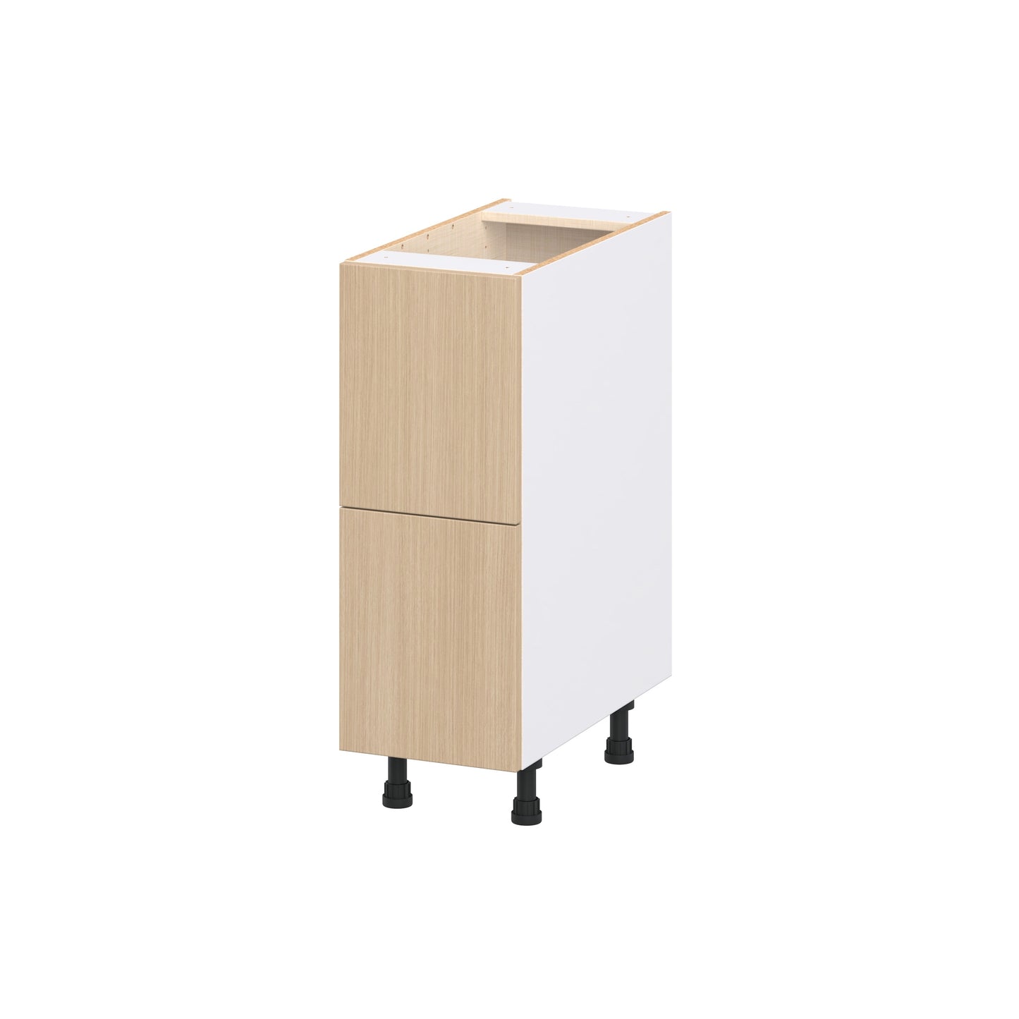 Hugo&Borg Winston 12-in W x 34.5-in H x 24.5-in D Mojavi Oak 2 -Drawers Drawer Base Fully assembled Cabinet (Flat Panel Slab)