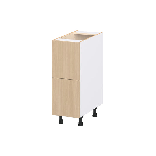 Hugo&Borg Winston 12-in W x 34.5-in H x 24.5-in D Mojavi Oak 2 -Drawers Drawer Base Fully assembled Cabinet (Flat Panel Slab)