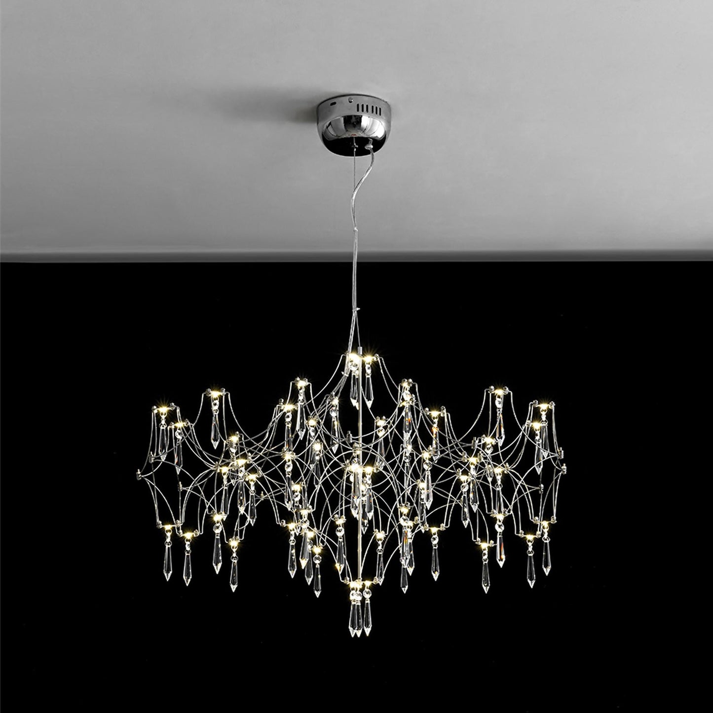 Zicbol 57 -Light Stainless steel Modern/contemporary Integrated LED For Use in Bedrooms, Dining Rooms, Foyers, Kitchens, Living Rooms Chandelier