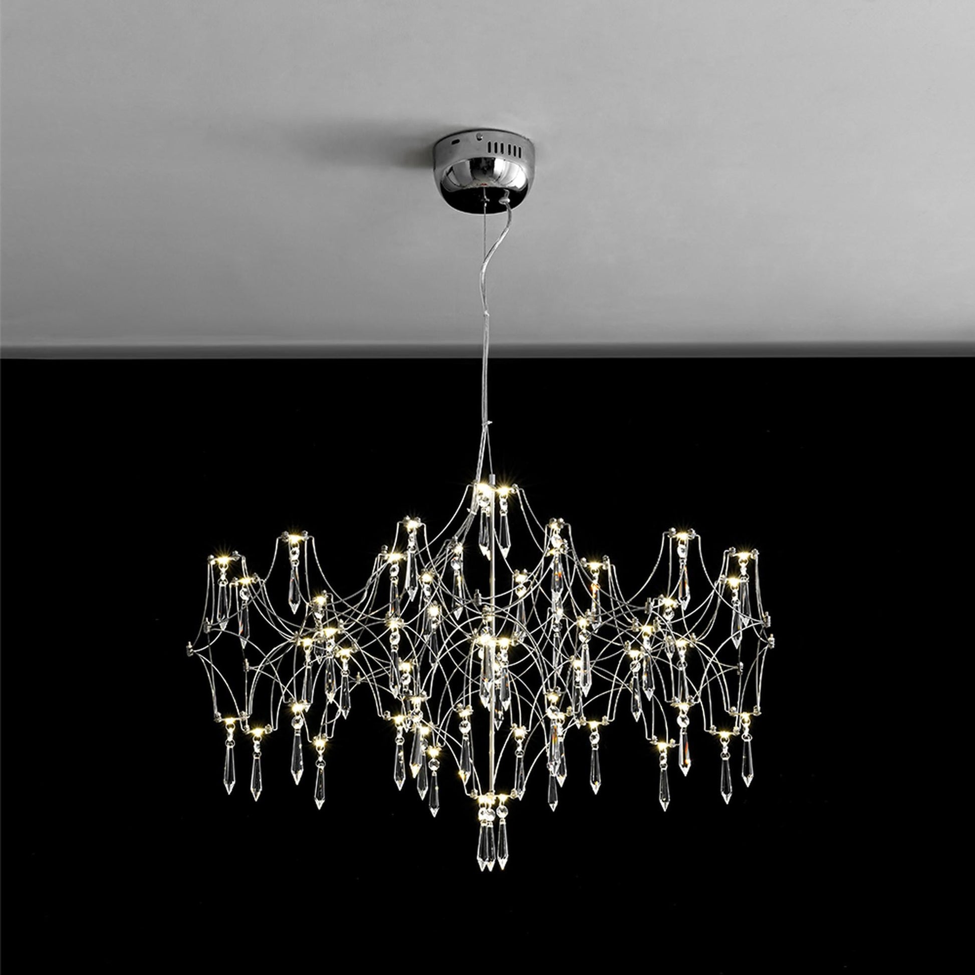 Zicbol 57 -Light Stainless steel Modern/contemporary Integrated LED For Use in Bedrooms, Dining Rooms, Foyers, Kitchens, Living Rooms Chandelier