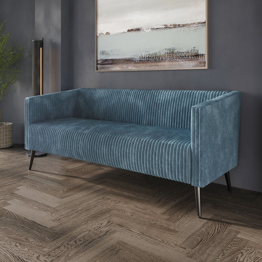 ChaletPosh 74.21-in Midcentury Light Blue Velvet 3 -seater Sofa