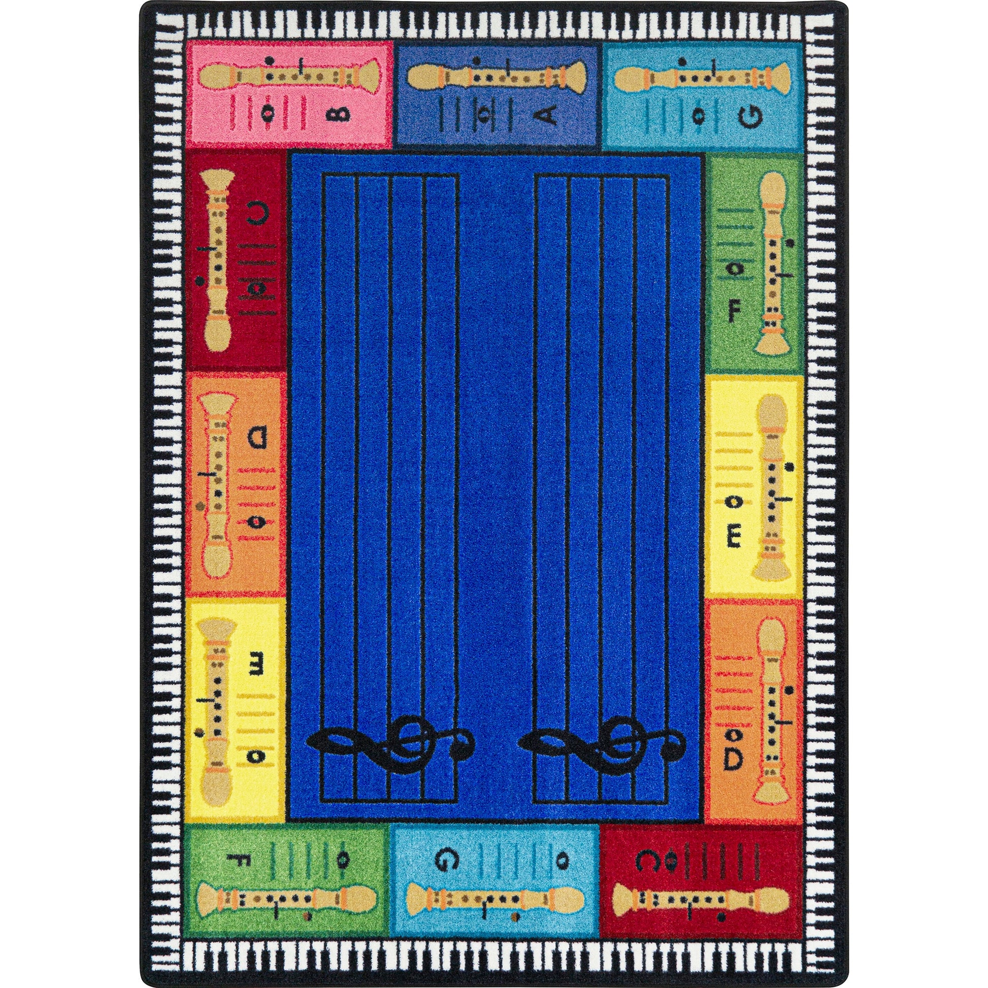 Joy Carpets Recorderiffic 8 x 11 (ft) Tufted Multi Rectangular Indoor Pet Friendly Area rug