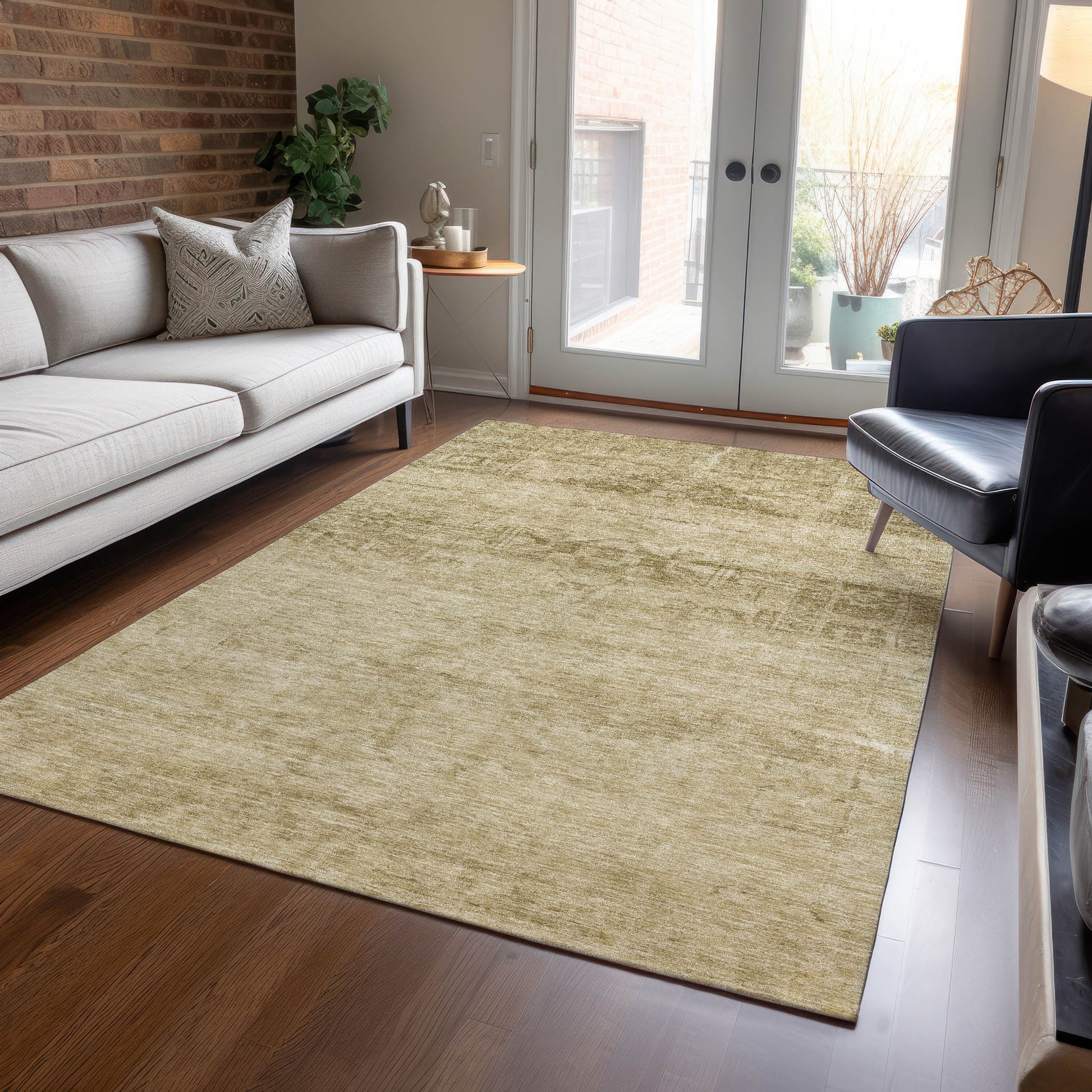 Addison Rugs Chantille ACN1647BG 8 x 10 (ft) Loomed Beige Rectangular Indoor/Outdoor Machine washable Pet Friendly Area rug