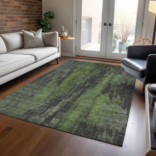 Addison Rugs Chantille ACN1648OL 8 x 10 (ft) Loomed Olive Rectangular Indoor/Outdoor Machine washable Pet Friendly Area rug