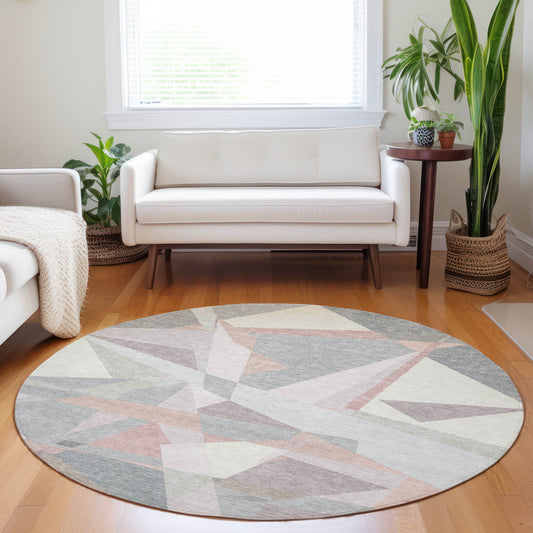Addison Rugs Chantille ACN1666BL 8 x 8 (ft) Loomed Blush Round Indoor/Outdoor Machine washable Pet Friendly Area rug