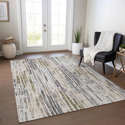 Addison Rugs Chantille ACN1684BG 8 x 10 (ft) Loomed Beige Rectangular Indoor/Outdoor Machine washable Pet Friendly Area rug
