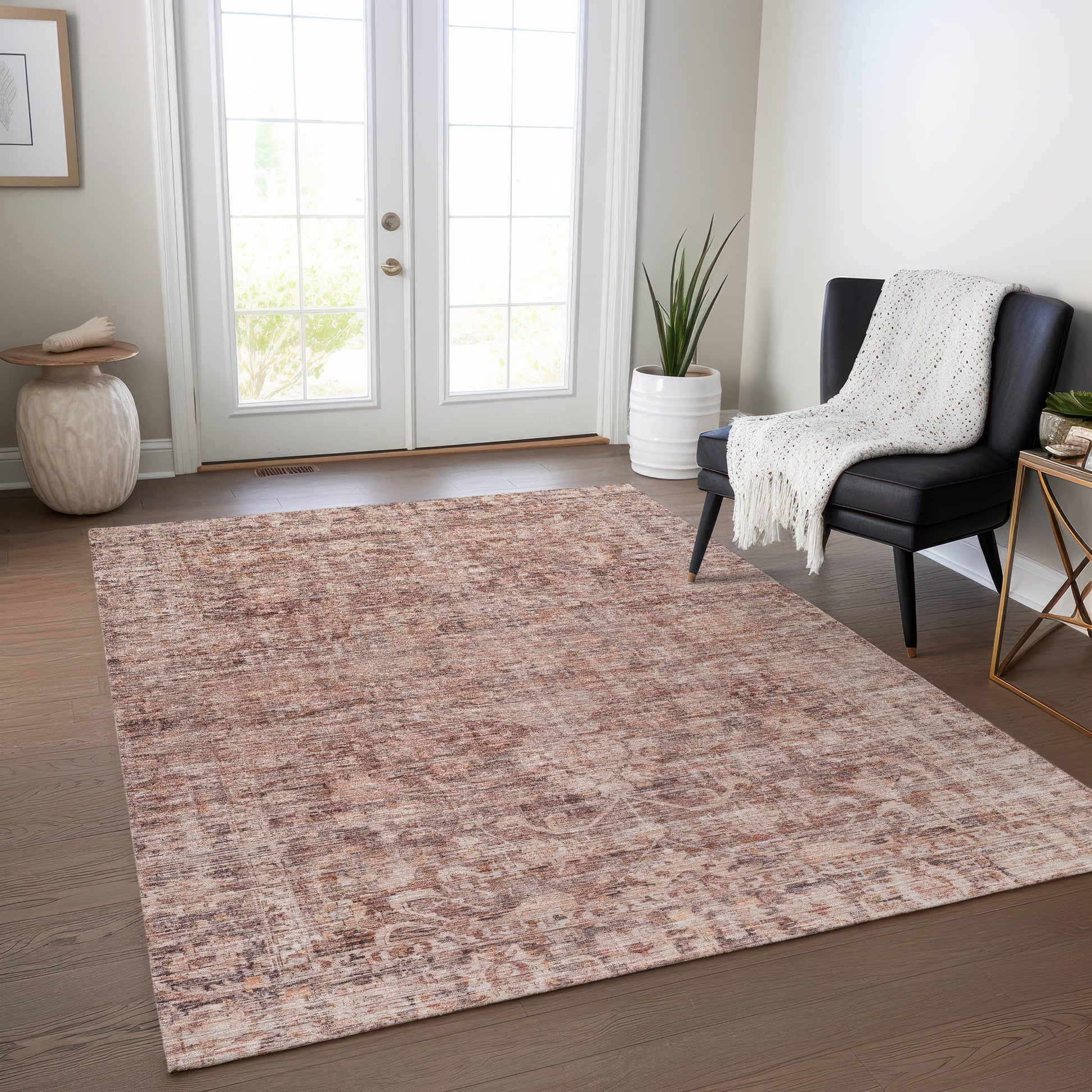 Addison Rugs Chantille ACN1744PK 8 x 10 (ft) Loomed Paprika Rectangular Indoor/Outdoor Machine washable Pet Friendly Area rug