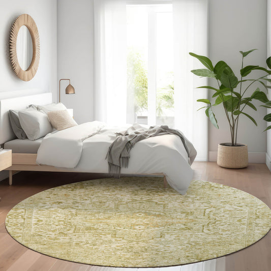 Addison Rugs Chantille ACN1767BG 8 x 8 (ft) Loomed Beige Round Indoor/Outdoor Machine washable Pet Friendly Area rug