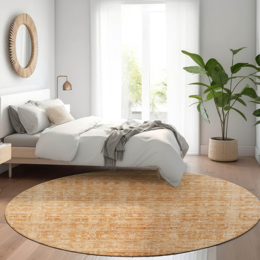 Addison Rugs Chantille ACN1775CR 8 x 8 (ft) Loomed Coral Round Indoor/Outdoor Machine washable Pet Friendly Area rug