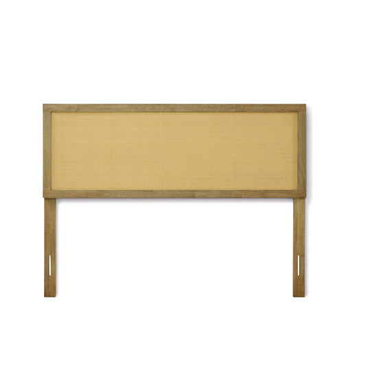 LuxenHome Oak Queen Cotton Upholstered Headboard