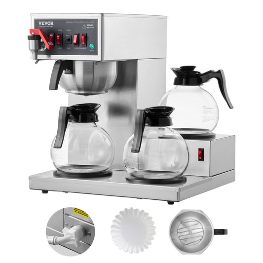VEVOR Commercial Drip Coffee Maker 12 -Cup Commercial Drip coffee maker ( Silver )