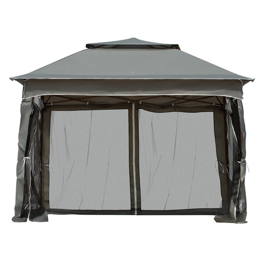 ToolCat 10.7-ft x 10.7-ft Gray Gazebo with Soft Top Roof