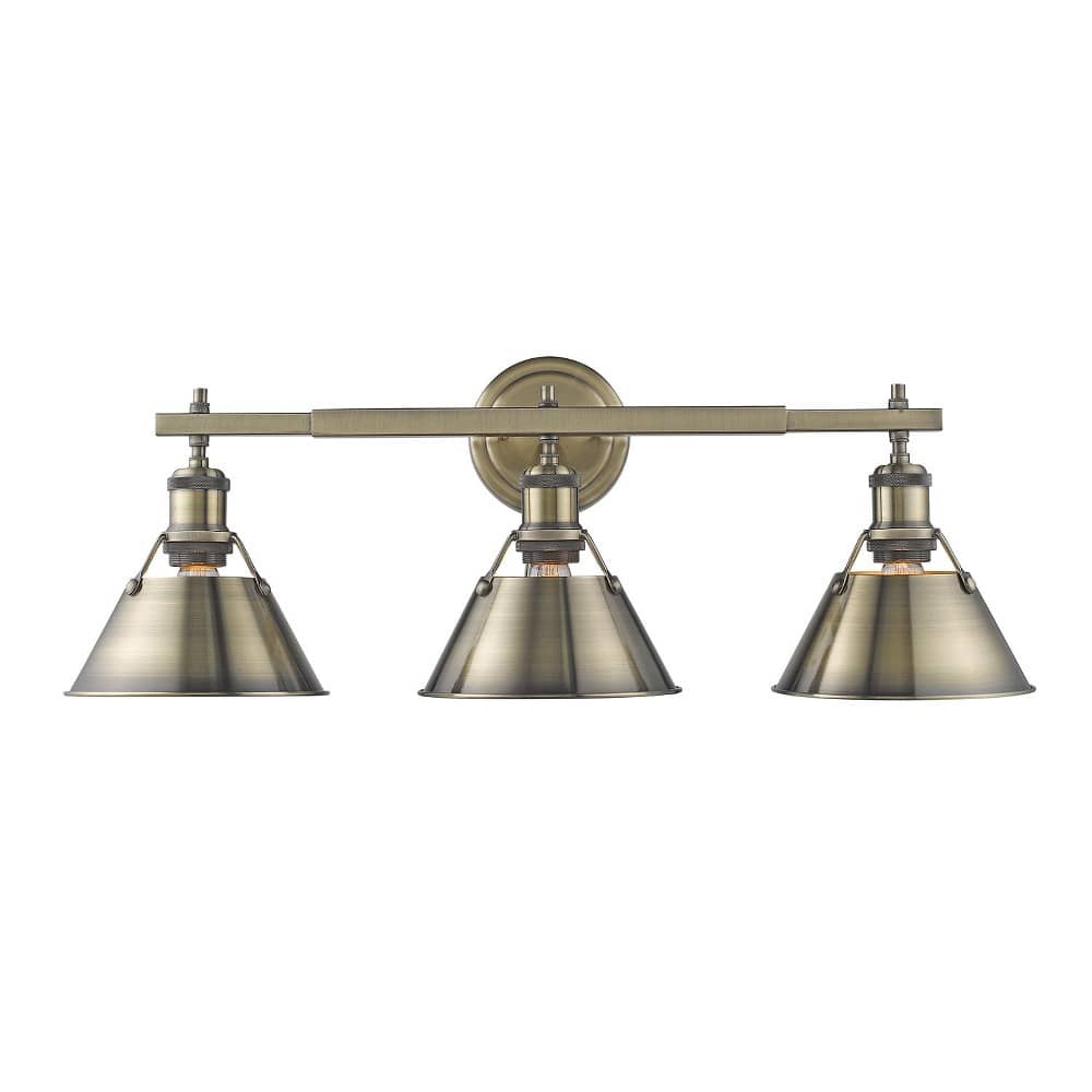 Golden Lighting Orwell 3 - Light Aged Brass Incandescent Steel Wall Sconce
