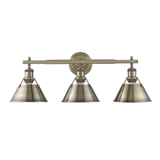 Golden Lighting Orwell 3 - Light Aged Brass Incandescent Steel Wall Sconce