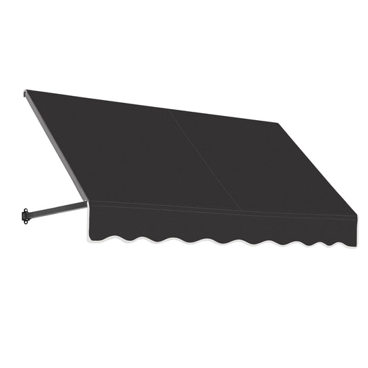 Awntech Dallas Retro 76.5-in Wide x 42-in Projection x 24-in Height Fabric Black Solid Fixed Window/Door Awning