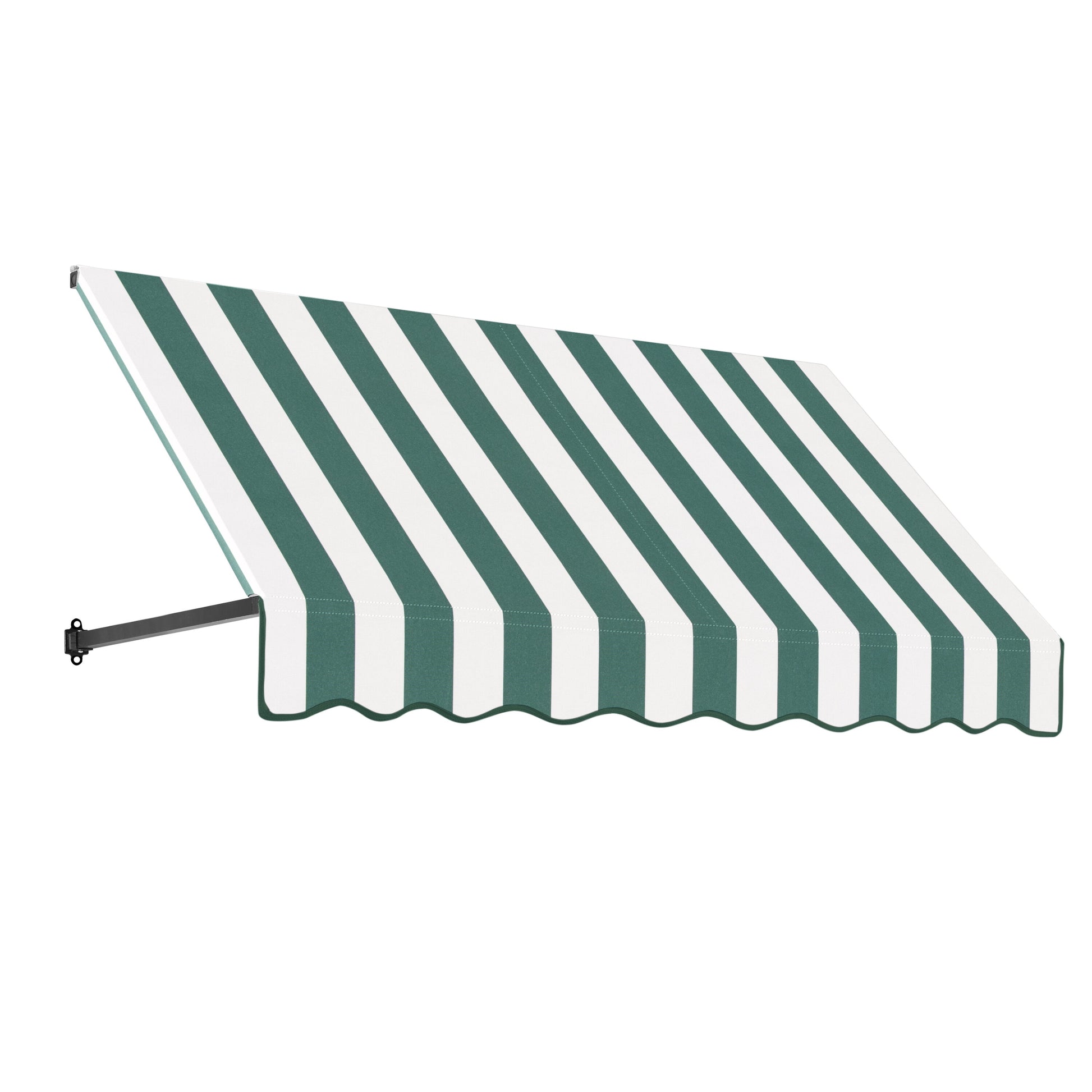 Awntech Dallas Retro 88.5-in Wide x 36-in Projection x 18-in Height Fabric Forest/White Stripe Striped Fixed Window/Door Awning