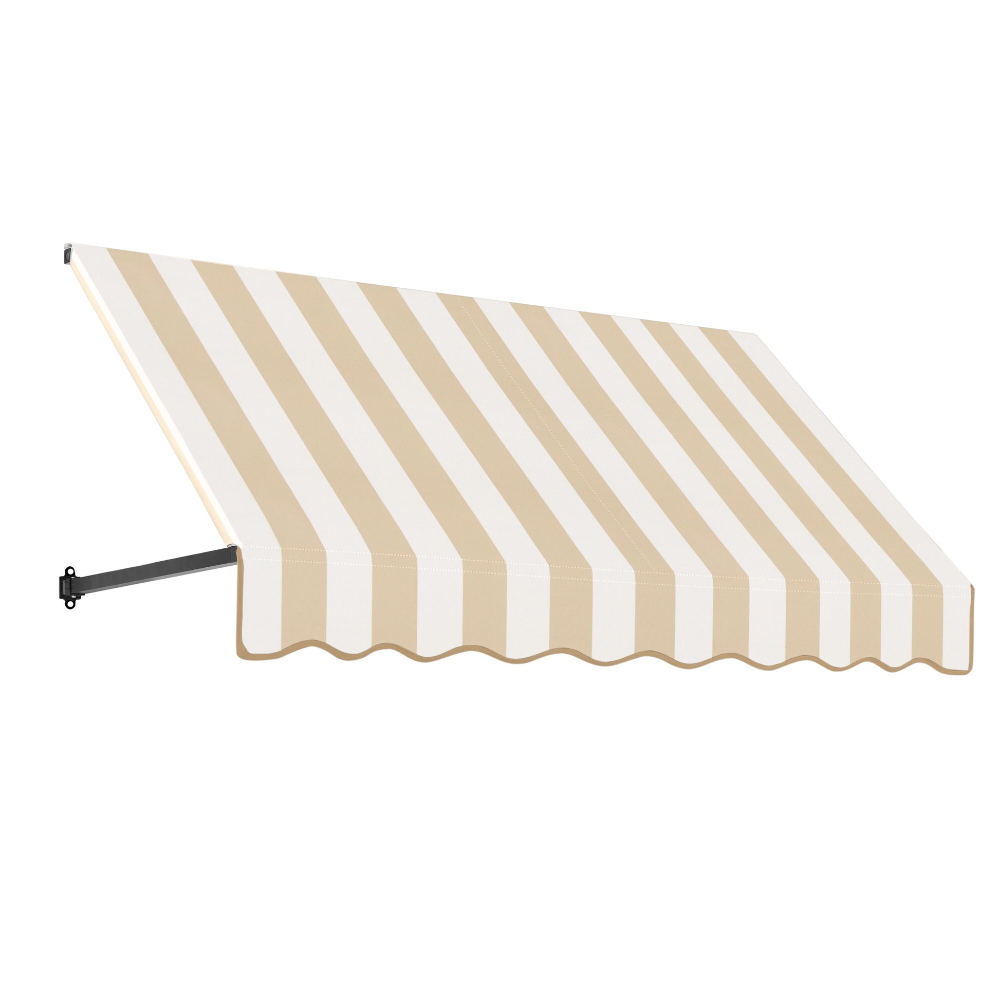 Awntech Dallas Retro 100.5-in Wide x 36-in Projection x 18-in Height Fabric Linen/White Stripe Striped Fixed Window/Door Awning