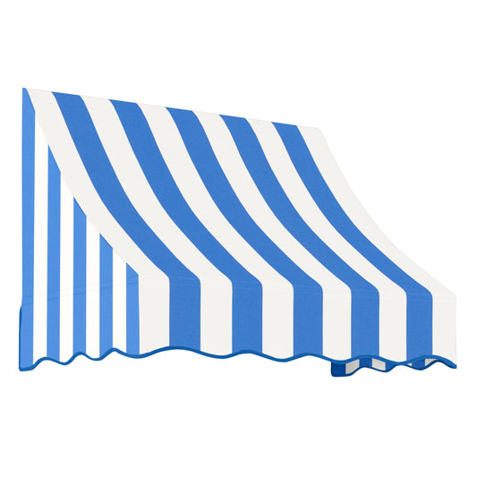 Awntech Nantucket 40.5-in Wide x 36-in Projection x 44-in Height Fabric Bright Blue/White Stripe Striped Fixed Window/Door Awning