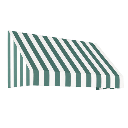Awntech New Yorker 64.5-in Wide x 30-in Projection x 16-in Height Fabric Forest/White Stripe Striped Fixed Window/Door Awning
