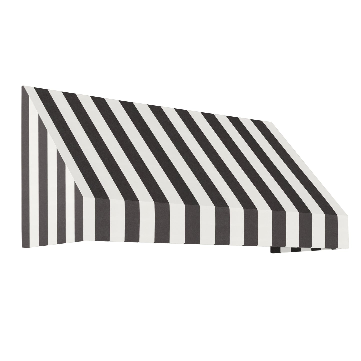 Awntech New Yorker 64.5-in Wide x 24-in Projection x 31-in Height Fabric Black/White Stripe Striped Fixed Window/Door Awning