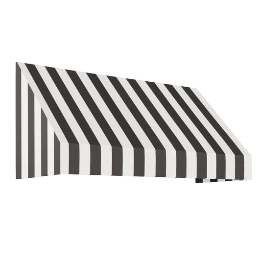 Awntech New Yorker 64.5-in Wide x 24-in Projection x 31-in Height Fabric Black/White Stripe Striped Fixed Window/Door Awning