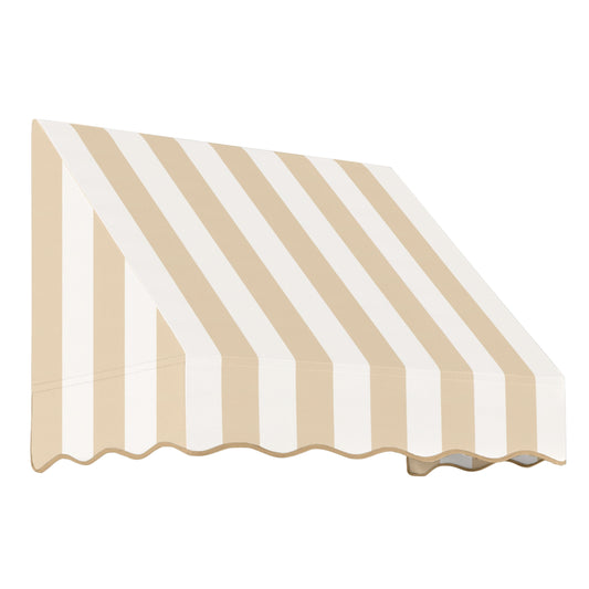 Awntech San Francisco 40.5-in Wide x 30-in Projection x 16-in Height Fabric Linen/White Stripe Striped Fixed Window/Door Awning
