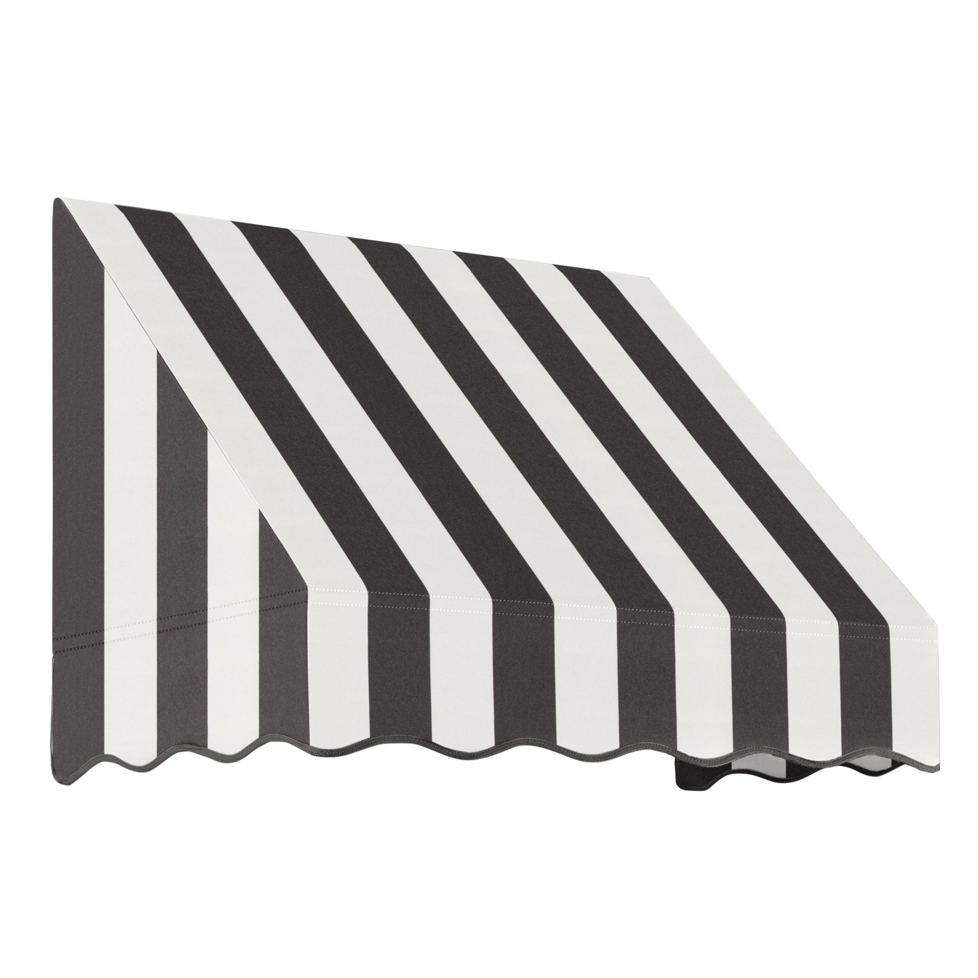 Awntech San Francisco 40.5-in Wide x 36-in Projection x 24-in Height Fabric Black/White Stripe Striped Fixed Window/Door Awning