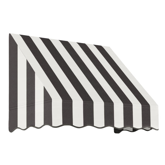 Awntech San Francisco 40.5-in Wide x 36-in Projection x 24-in Height Fabric Black/White Stripe Striped Fixed Window/Door Awning