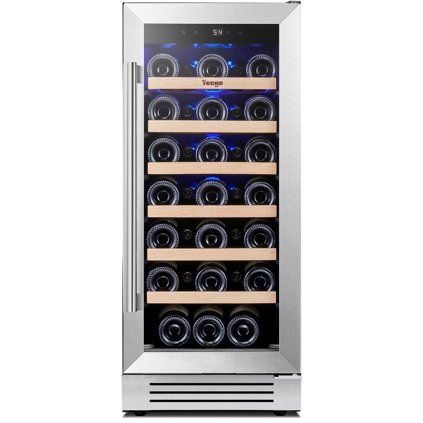 Yeego 15-in W 33 -Bottles Stainless Steel Built-in/Freestanding Indoor Wine Cooler