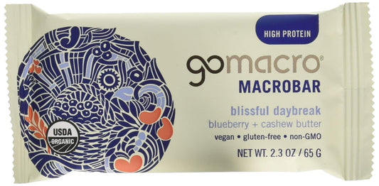 GOMACRO Organic Blueberry Cashew Butter Bar ,2.3 OZ(pack of 12)