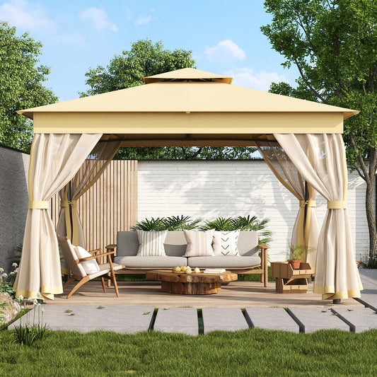 Mondawe 10-ft x 13-ft Khaki Solarium with Soft Top Roof (Screen Included)