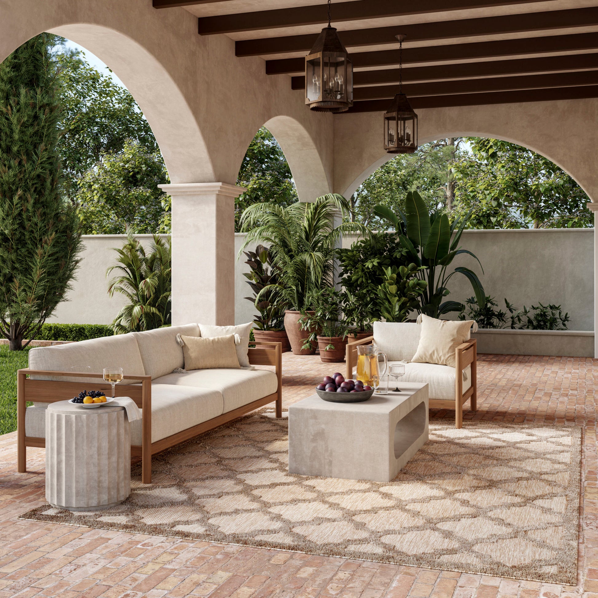 Nourison Home 9 x 12 (ft) Flatweave Natural Beige Rectangular Indoor/Outdoor Trellis Area rug