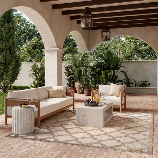 Nourison Home 9 x 12 (ft) Flatweave Natural Beige Rectangular Indoor/Outdoor Trellis Area rug