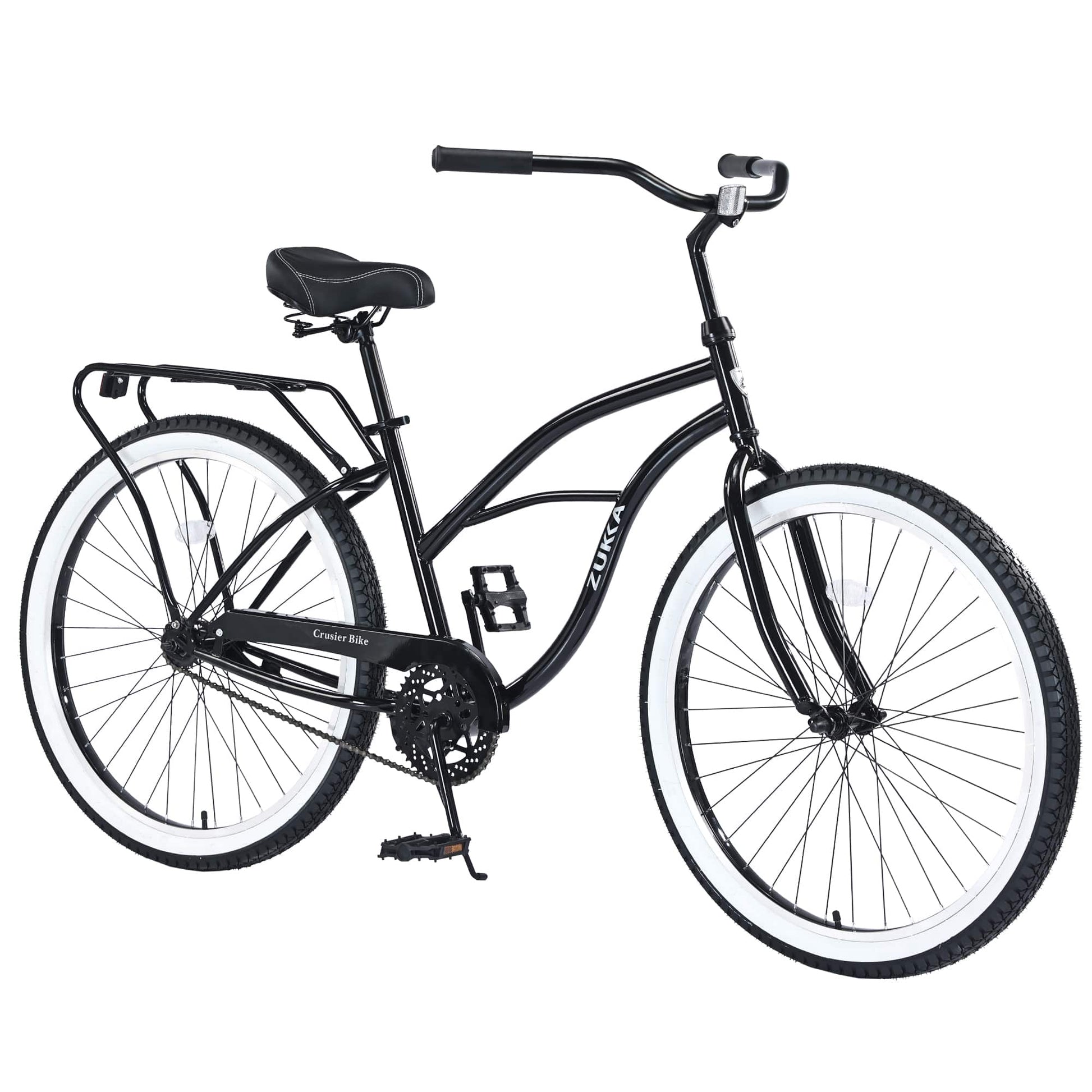 Vynxaria  Black 26 Inch Single Speed Beach Cruiser Bicycle