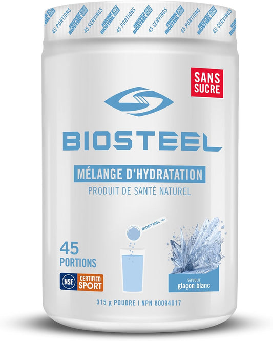 BioSteel Hydration Mix, Sugar-Free with Essential Electrolytes, White Freeze, 45 Servings