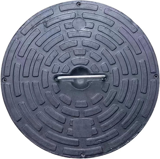 Heavy-Duty Round Plastic Manhole Cover for Sewage, Drainage, and Septic Tank Inspection, Durable Outdoor Lid