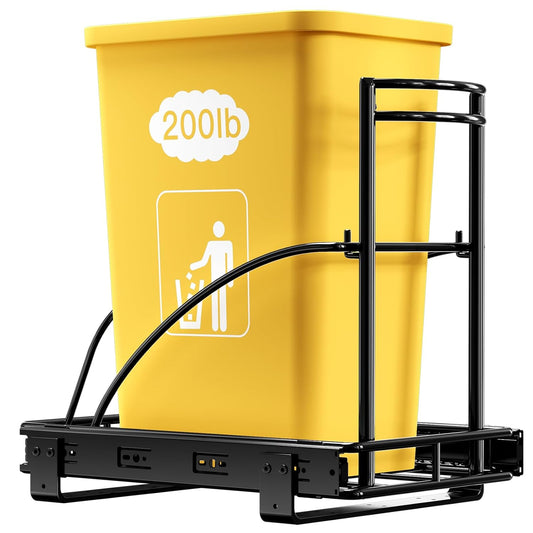 ANASTA Single Pull Out Trash Can Under Cabinet 7-13 Gal, Heavy Duty Under Sink Garbage Can, 50Qt Slide Out Waste Bin for 13" Wx 17" Hx 19" D Base Cabinet, Trash Bin Holder for Drawer\/Counter, No Can