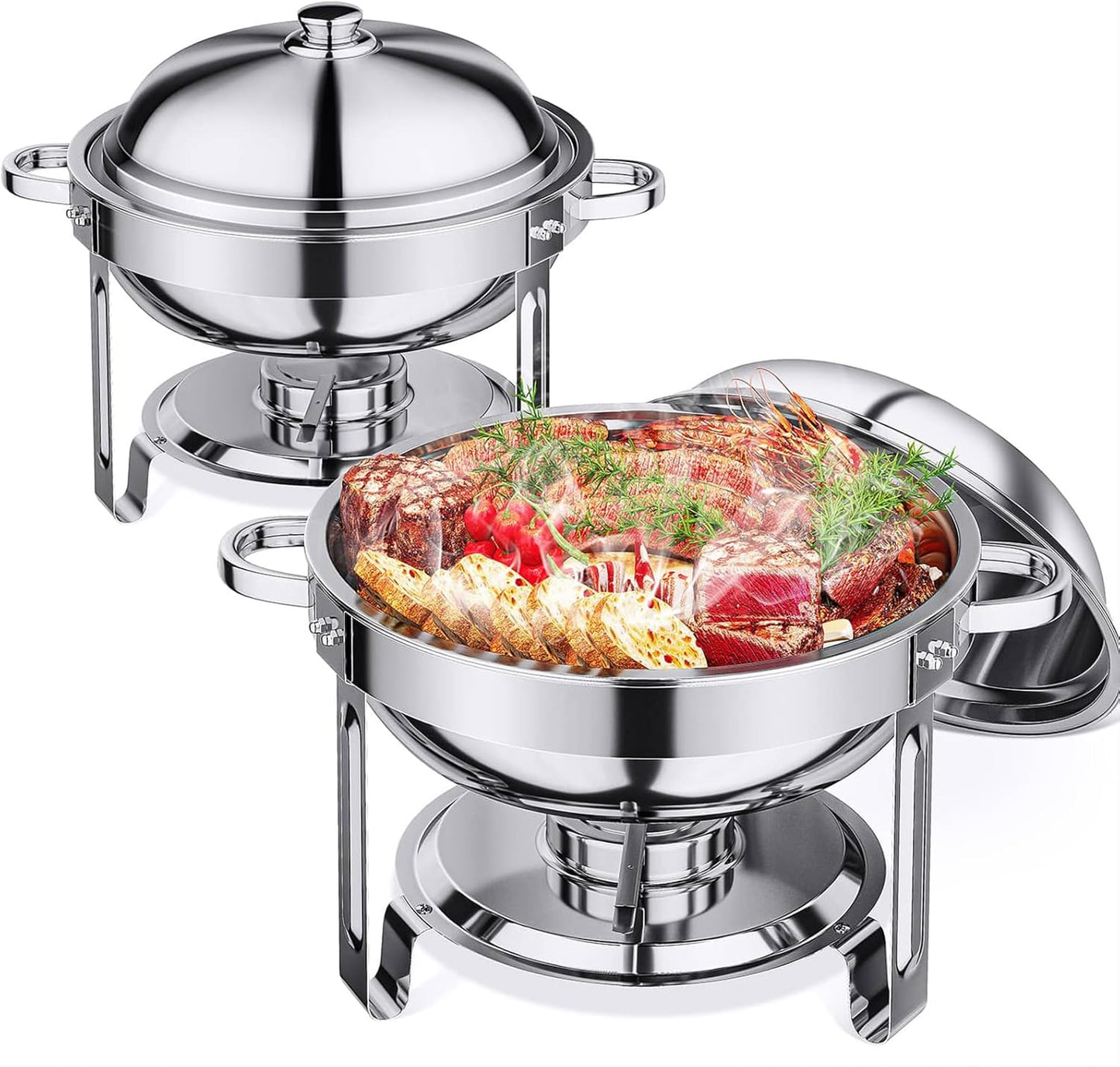 Anycoo 5.5QT Chafing Dishes for Buffet 2 Pack, Chafing Dish Buffet Set with Lid, Stainless Steel Buffet Servers and Warmers for Party Wedding Family Gathering