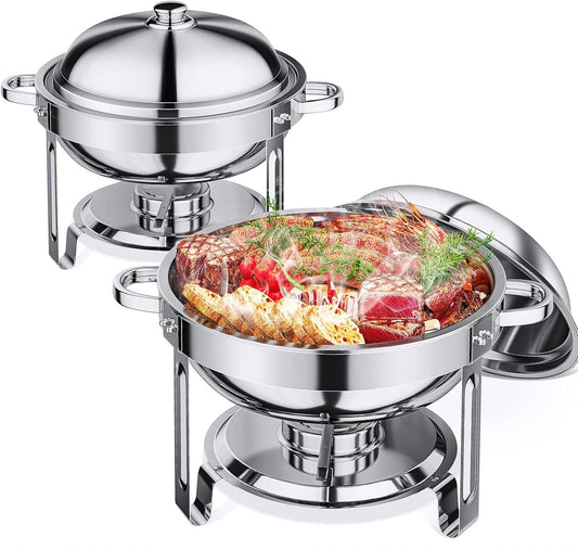 Anycoo 5.5QT Chafing Dishes for Buffet 2 Pack, Chafing Dish Buffet Set with Lid, Stainless Steel Buffet Servers and Warmers for Party Wedding Family Gathering