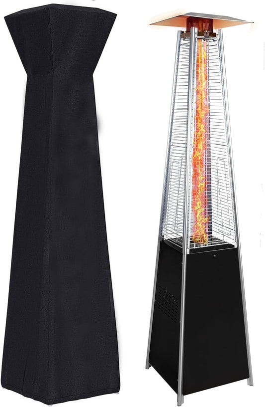 Powerful 48,000 BTU Outdoor Pyramid Patio Heater, Portable, Safe, Easy-to-Use for Garden, Pool Area & Business