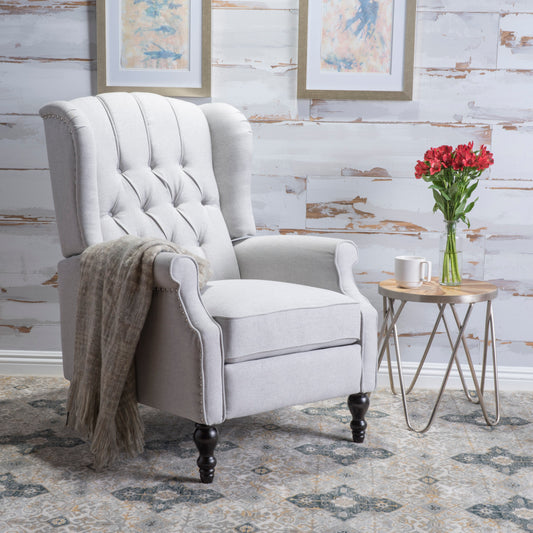 Christopher Knight Home Walter Tufted Fabric Wingback Recliner Club Chair