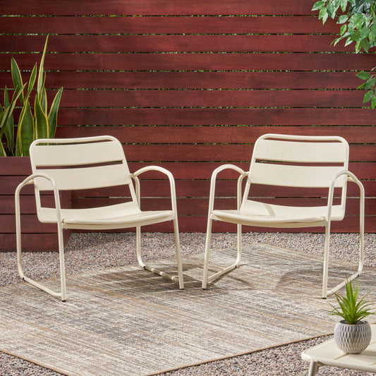 Lycvki 2 -Piece 2 Patio Sofa Conversation Set with White